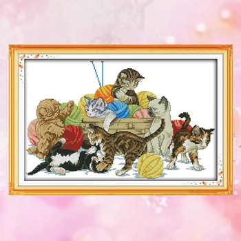 JoySunday counted crossstitch playing cats together DMC14CT11CTcottonfabric neeldework kits painting gift art factory wholesale
JoySunday counted crossstitch playing cats together DMC14CT11CTcottonfabric neeldework kits painting gift art factory wholesale