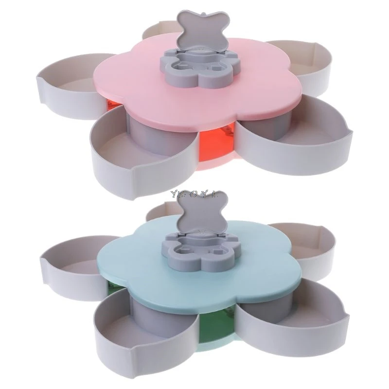 Petal Shaped Rotating Candy Box Dish Snacks Tray Creative Five Grid Compartments Dried Fruit Plate Party Serving
Petal Shaped Rotating Candy Box Dish Snacks Tray Creative Five Grid Compartments Dried Fruit Plate Party Serving