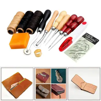 13pcs/lot Leathercraft Tool Sets Hand Stitching Sewing Leather Craft Tool Sewing Saddle Groover Punch Tools Kit Wood Metal
13pcs/lot Leathercraft Tool Sets Hand Stitching Sewing Leather Craft Tool Sewing Saddle Groover Punch Tools Kit Wood Metal