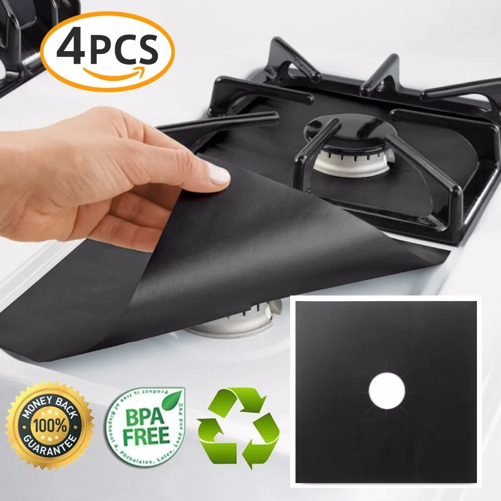 4pcs Gas Stove Burner Cover Glass Fiber Gas Stove Protectors Reusable Liner Mat Pad Home Kitchen Tools Fit Almost Gas Stoves
4pcs Gas Stove Burner Cover Glass Fiber Gas Stove Protectors Reusable Liner Mat Pad Home Kitchen Tools Fit Almost Gas Stoves