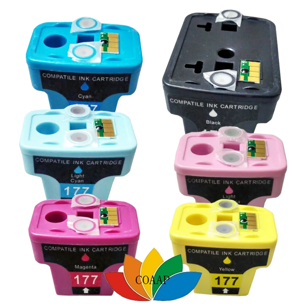 6 Ink Cartridge Compatible for HP 177 Photosmart 3210 3210v 3210xi 3213 3308 3310 3313 8230 8238 8250 8253 C5140 C5150 C5180
6 Ink Cartridge Compatible for HP 177 Photosmart 3210 3210v 3210xi 3213 3308 3310 3313 8230 8238 8250 8253 C5140 C5150 C5180