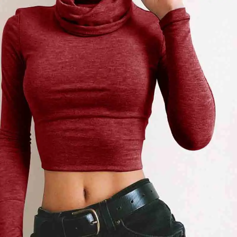 Fashion Women Long Sleeve TurtlerNeck T Shirt Sexy Slim Tight Cropped Tops S-2XL Female Tee T-Shirt Plus Size WDC523
Fashion Women Long Sleeve TurtlerNeck T Shirt Sexy Slim Tight Cropped Tops S-2XL Female Tee T-Shirt Plus Size WDC523