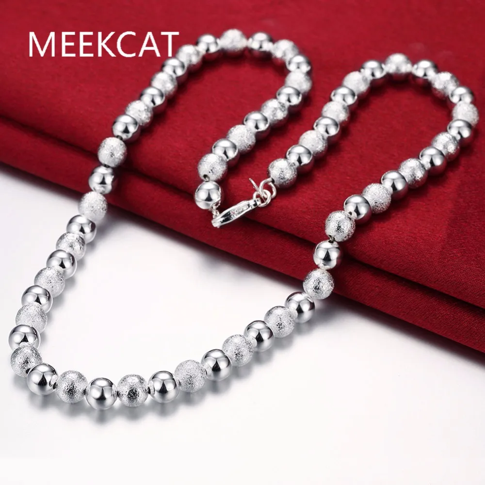 2017 hot women men 925 sterling silver jewelry silver necklace Frosted glass beads vintage choker necklaces colliers perles
2017 hot women men 925 sterling silver jewelry silver necklace Frosted glass beads vintage choker necklaces colliers perles