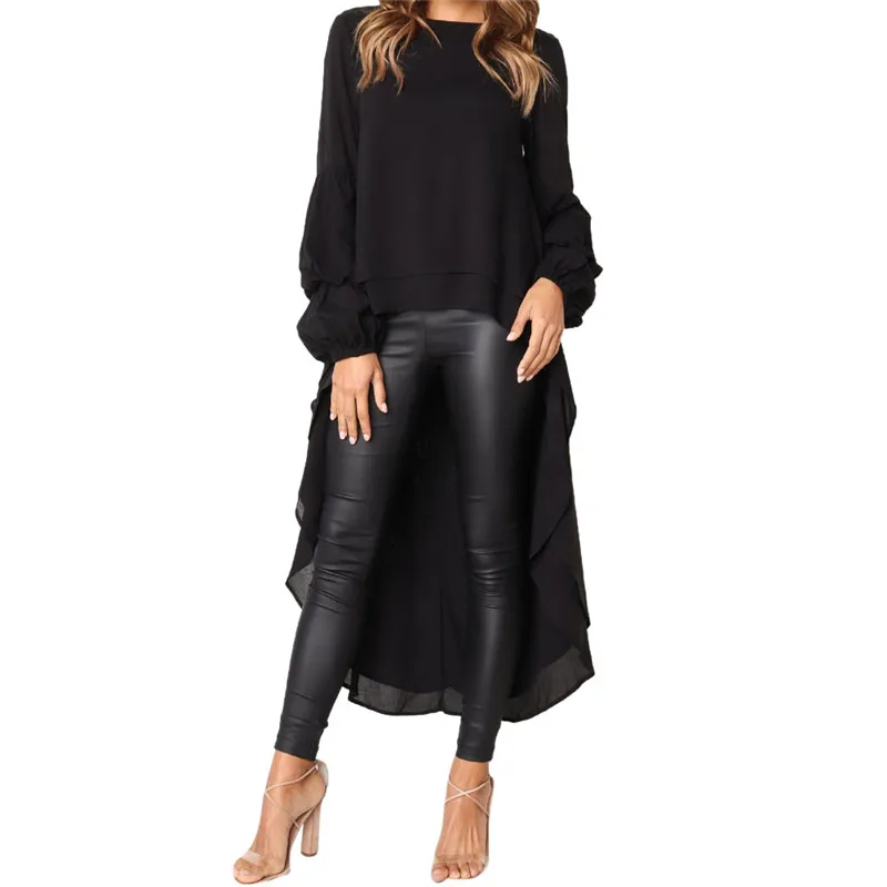 2019 New fasion Womens Tops Irregular Ruffle tshirt Summer Long Sleeve Pullovers Tops tshirt Chemise Femme 3 color #LYS
2019 New fasion Womens Tops Irregular Ruffle tshirt Summer Long Sleeve Pullovers Tops tshirt Chemise Femme 3 color #LYS