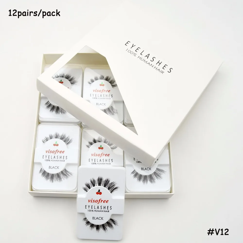 12 pairs/pack Visofree Eyelashes Clear Band Lashes Natural Look Glamorous Effect Hand Made 100% Human Hair Lashes Makeup Artists
12 pairs/pack Visofree Eyelashes Clear Band Lashes Natural Look Glamorous Effect Hand Made 100% Human Hair Lashes Makeup Artists
