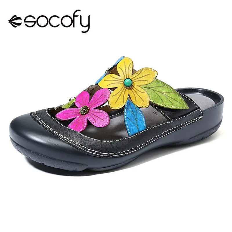 SOCOFY Retro Gems Genuine Leather Splicing Flowers Pattern Adjustable Hook Loop Sandals 
SOCOFY Retro Gems Genuine Leather Splicing Flowers Pattern Adjustable Hook Loop Sandals