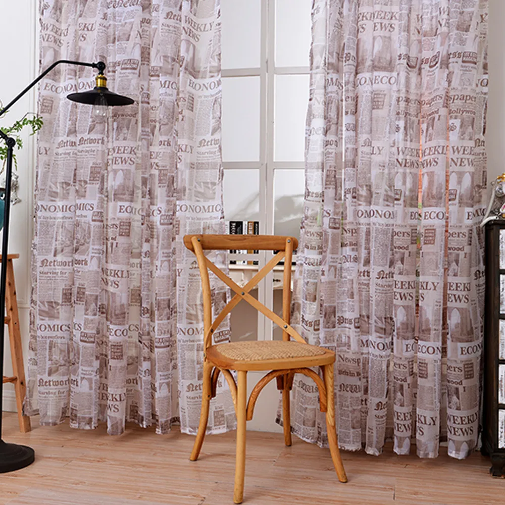 Creative Newspaper Print Tulle Curtains Door Window Curtains Drapes Sheer Scarf Valances Curtains For Livingroom Children
Creative Newspaper Print Tulle Curtains Door Window Curtains Drapes Sheer Scarf Valances Curtains For Livingroom Children