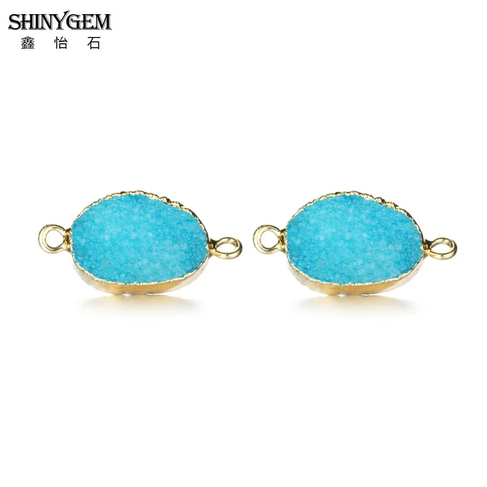 ShinyGem 7 Colors Oval Druzy Connectors Charms 24K Gold Chakra Natural Stone Connectors For DIY Earrings Jewelry Making 2pcs/Lot
ShinyGem 7 Colors Oval Druzy Connectors Charms 24K Gold Chakra Natural Stone Connectors For DIY Earrings Jewelry Making 2pcs/Lot