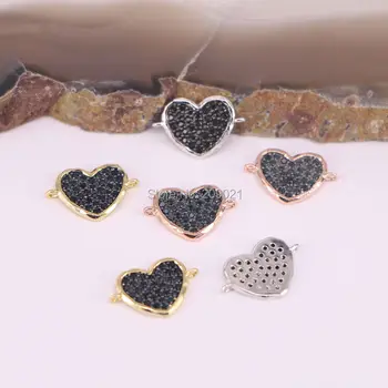 10Pcs Heart shape copper micro pave black cubic zirconia connector Bead jewelry making
10Pcs Heart shape copper micro pave black cubic zirconia connector Bead jewelry making