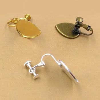 Screw Clip Earring Converter for Non-pierced Ears with 13*18mm 18*25mm Teardrop Bezel Resin Cabochon Bases DIY Findings Settings
Screw Clip Earring Converter for Non-pierced Ears with 13*18mm 18*25mm Teardrop Bezel Resin Cabochon Bases DIY Findings Settings