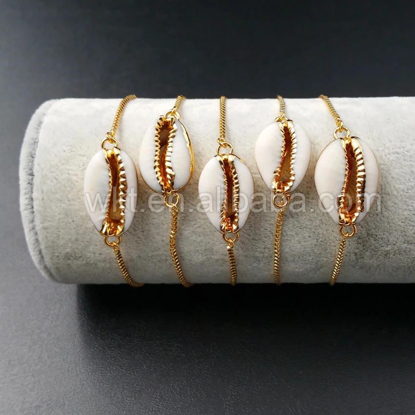 WT-B307 Wholesale gold color genuine cowrie shell bracelet in adjustable, fashion gold color chain bracelet for women
WT-B307 Wholesale gold color genuine cowrie shell bracelet in adjustable, fashion gold color chain bracelet for women