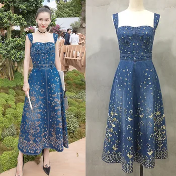 2017 SIPAIYA Boho New Denim Women Dresses Sling Spring and Autumn Embroidered Dress Cowboy Dress Cotton dresses
2017 SIPAIYA Boho New Denim Women Dresses Sling Spring and Autumn Embroidered Dress Cowboy Dress Cotton dresses