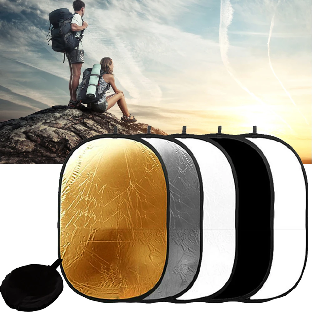 5 in 1 Portable Light Collapsible Reflector 100x150cm /40"x60" For Studio Photography Multi Photo Disc Lighting Round Reflectors
5 in 1 Portable Light Collapsible Reflector 100x150cm /40"x60" For Studio Photography Multi Photo Disc Lighting Round Reflectors
