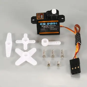 

1pcs EMAX ES9051 4.3g Digital Plastic Gear Servo 4.8V 0.8kg 0.09 Sec/60 Degree for RC FPV Fixed Wing Airplane Copter Accessories