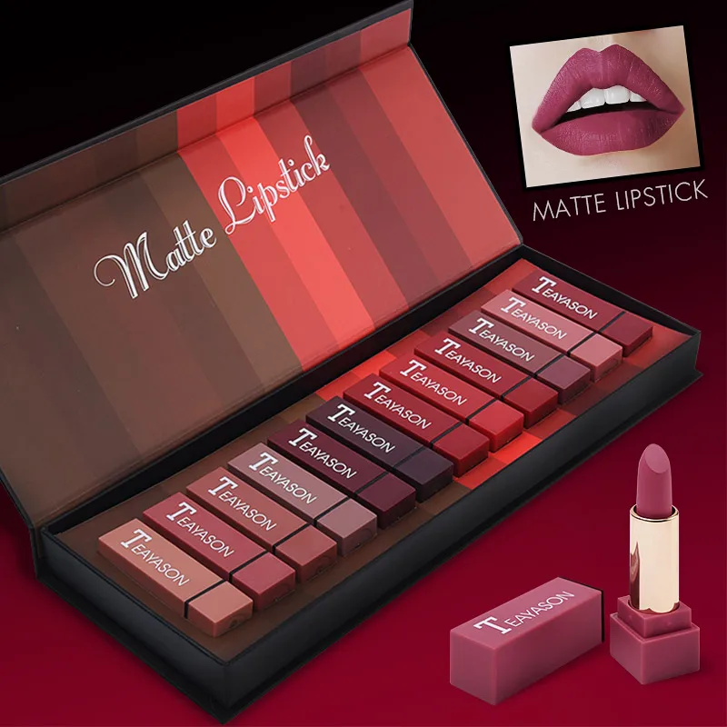 12pcs/set Teayason lipstick makeup set Square sexy lipstick pumpkin nude purple color waterproof velvet matte lipstick AM074
12pcs/set Teayason lipstick makeup set Square sexy lipstick pumpkin nude purple color waterproof velvet matte lipstick AM074