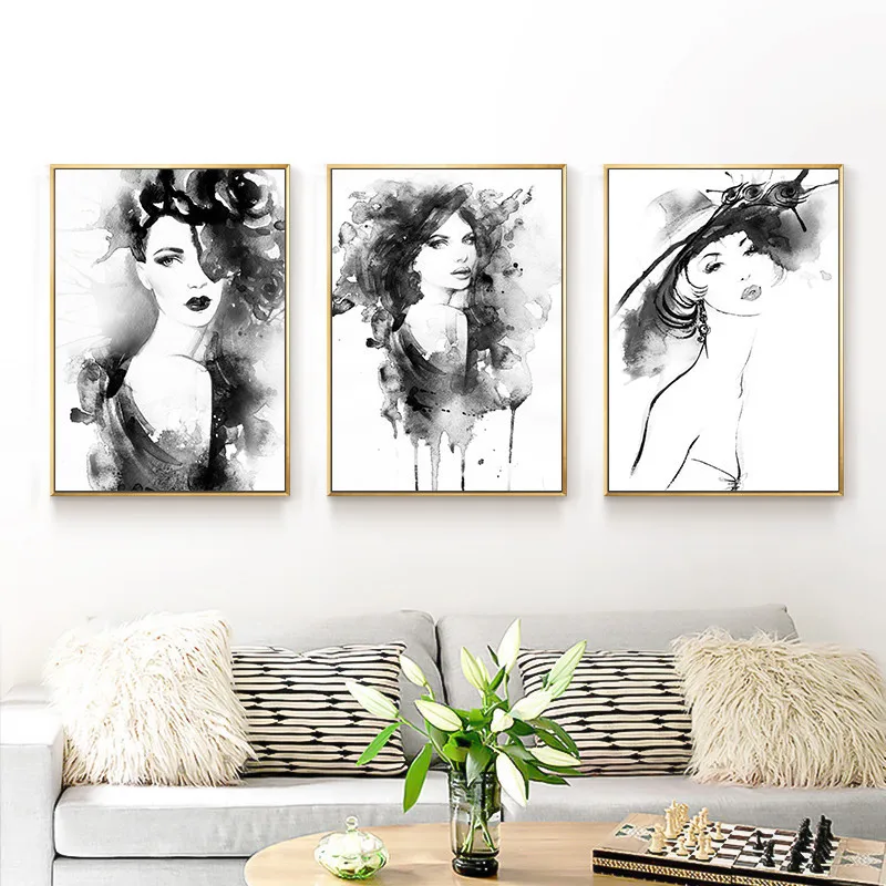 Black White Watercolor Fashion Beauty Art Canvas Painting Prints Dress Posters Wall Pictures For Beauty Shop Home Decor AL045
Black White Watercolor Fashion Beauty Art Canvas Painting Prints Dress Posters Wall Pictures For Beauty Shop Home Decor AL045