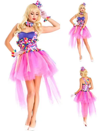Vocole Sexy Halloween Deluex Jester Circus Clown Cosplay Costumes Rainbow Tutu Skirt Carnival Colorful Women Fancy Mini Dress
Vocole Sexy Halloween Deluex Jester Circus Clown Cosplay Costumes Rainbow Tutu Skirt Carnival Colorful Women Fancy Mini Dress