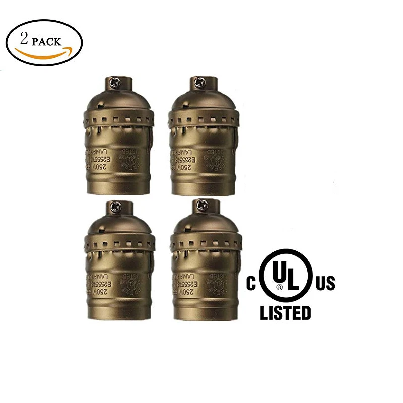 2 Pack E26 E27 Light Socket Screw Bulbs Metal Shell Medium Base Edison Retro Pendant Lamp Holder Without Switch and Cord for DIY
2 Pack E26 E27 Light Socket Screw Bulbs Metal Shell Medium Base Edison Retro Pendant Lamp Holder Without Switch and Cord for DIY