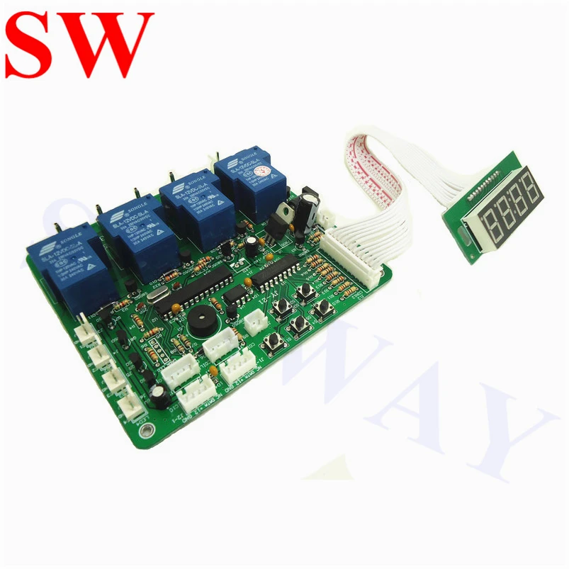 JY-21 4 digits coin operated timer board for 1-4 devices pcb time control with all wires for car washing machine vending machine
JY-21 4 digits coin operated timer board for 1-4 devices pcb time control with all wires for car washing machine vending machine
