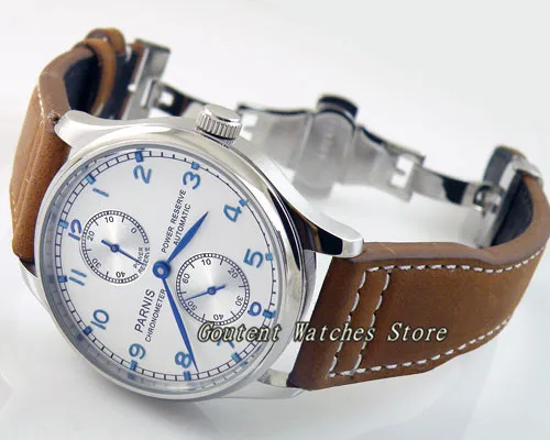 43mm Parnis Deployment Buckle Power Reserve Chronometer SS Case Auto ST2542 Men's Watch
43mm Parnis Deployment Buckle Power Reserve Chronometer SS Case Auto ST2542 Men's Watch