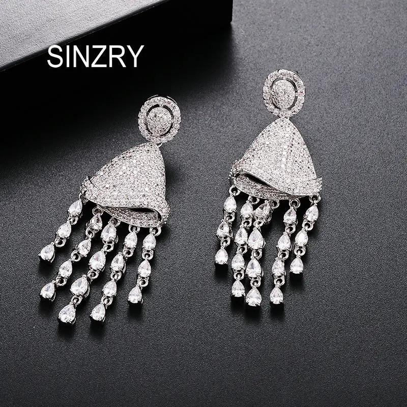 Женские серьги-подвески SINZRY, новые серьги-подвески с кубическим цирконием и треугольными кисточками для банкета
Женские серьги-подвески SINZRY, новые серьги-подвески с кубическим цирконием и треугольными кисточками для банкета