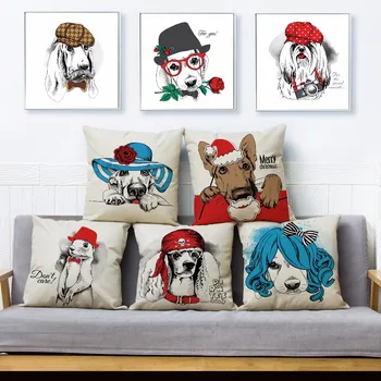 Cute Cartoon Pet Dog Cat Throw Pillow Cover 45*45cm Textile Cushion Cover Cotton Linen Pillow Case Sofa Home Decor Pillows Cases 
Cute Cartoon Pet Dog Cat Throw Pillow Cover 45*45cm Textile Cushion Cover Cotton Linen Pillow Case Sofa Home Decor Pillows Cases