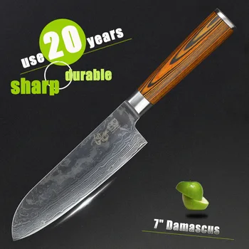 HAOYE 7 inch Santoku knife 73 layers Damascus kitchen knives Japanese vg10 carbon Premium chef fish Asian knife tools sales NEW
HAOYE 7 inch Santoku knife 73 layers Damascus kitchen knives Japanese vg10 carbon Premium chef fish Asian knife tools sales NEW