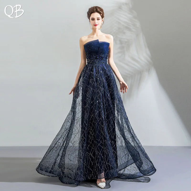 2019 New Fashion A-line Strapless Sequin Tulle Sequins Dark Blue Evening Dresses Long Formal Vintage Evening Gowns XK20
2019 New Fashion A-line Strapless Sequin Tulle Sequins Dark Blue Evening Dresses Long Formal Vintage Evening Gowns XK20