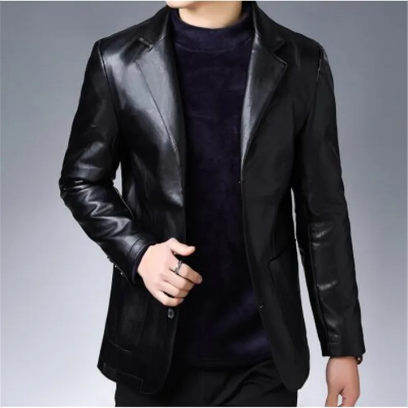Jaqueta Couro Shearling Mens Sp And Autumn 2019 New Middle-aged Suit Leather Jacket Men's Business Fashion Skin Garment
Jaqueta Couro Shearling Mens Sp And Autumn 2019 New Middle-aged Suit Leather Jacket Men's Business Fashion Skin Garment