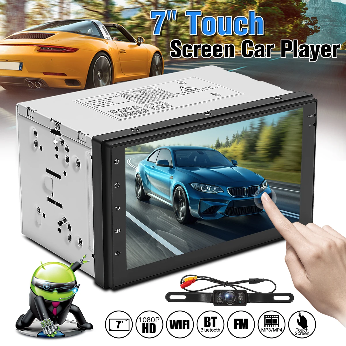 7 inch 2 Din Android 6.0 Car MP5 Player Auto Stereo DVD FM Radio Wifi GPS Navigation 4Core Blurtooth Autoradio +Rear View Camera
7 inch 2 Din Android 6.0 Car MP5 Player Auto Stereo DVD FM Radio Wifi GPS Navigation 4Core Blurtooth Autoradio +Rear View Camera