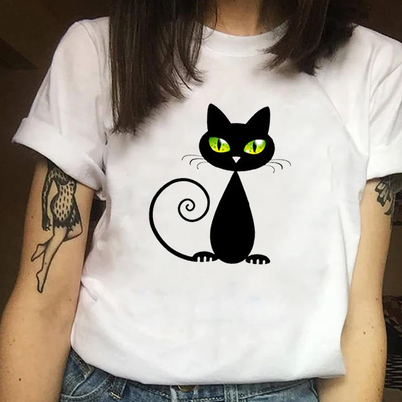 Women Clothes Print Cartoon Summer Cat Cute Short Sleeve Ladies Casual Tee Shirt T Female Woman Top Printed T-shirt
Women Clothes Print Cartoon Summer Cat Cute Short Sleeve Ladies Casual Tee Shirt T Female Woman Top Printed T-shirt