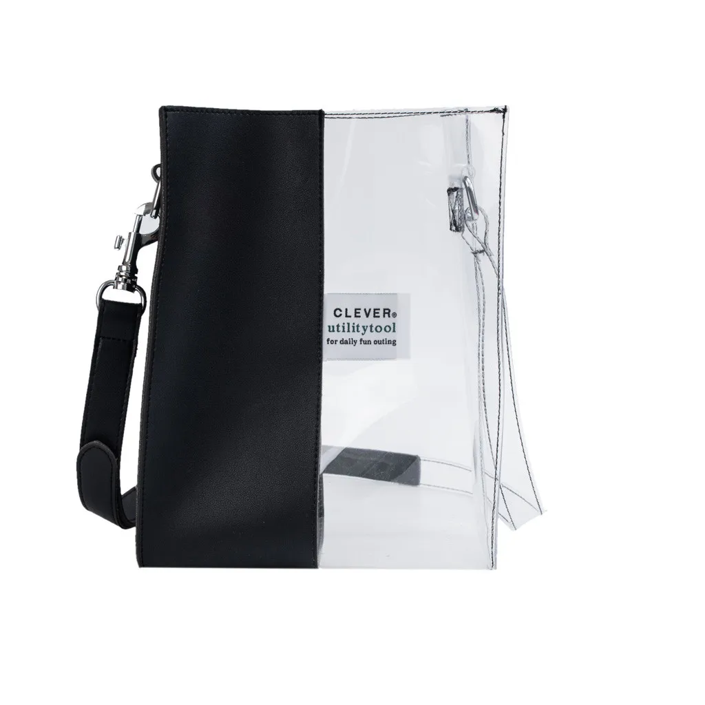 Women's Transparent Handbag Contrast Color Stitching Large Capacity shopper Beach bag For Women Hand bag sac a main bandouliere
Women's Transparent Handbag Contrast Color Stitching Large Capacity shopper Beach bag For Women Hand bag sac a main bandouliere