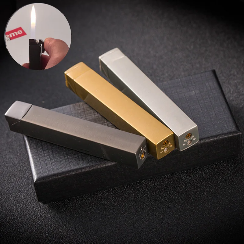 2018 Fashion Strip Butane Flame Lighter Torch Lighters Gasoline Fire Windproof Metal Lighter GAS Cigarette Accessories Gift
2018 Fashion Strip Butane Flame Lighter Torch Lighters Gasoline Fire Windproof Metal Lighter GAS Cigarette Accessories Gift