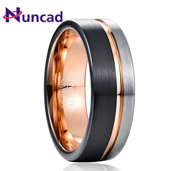 NUNCAD New Fashion Rose Gold Groove Woman Men's Tungsten Carbide Ring Classic Wedding Brushed Black Male Jewelry Rings For Band
NUNCAD New Fashion Rose Gold Groove Woman Men's Tungsten Carbide Ring Classic Wedding Brushed Black Male Jewelry Rings For Band