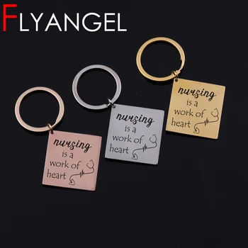 FLYANGEL Creative Keyring Stamped Nursing Is A Work Of Heart High Quality Keyring Car Key Tag Gifts For Nurse Bag Charm Jewelry
FLYANGEL Creative Keyring Stamped Nursing Is A Work Of Heart High Quality Keyring Car Key Tag Gifts For Nurse Bag Charm Jewelry