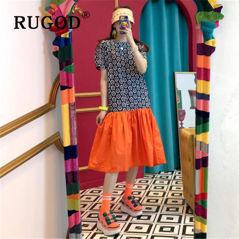 RUGOD Fashion geometric printedO neck patchwrok women dress Korean chic Ruffles puff sleeve sweet ladies summer dresses vestidos
RUGOD Fashion geometric printedO neck patchwrok women dress Korean chic Ruffles puff sleeve sweet ladies summer dresses vestidos
