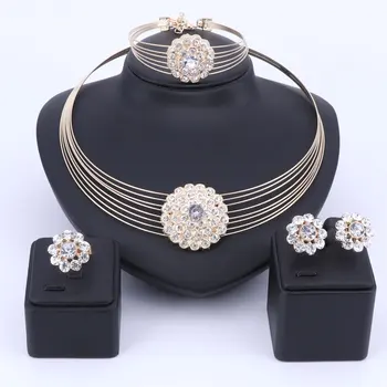 Women Bridal Dress Accessories Luxury 2 color Flower Crystal Rhinestone Statement Collar Choker Necklace Earring Jewelry Sets
Women Bridal Dress Accessories Luxury 2 color Flower Crystal Rhinestone Statement Collar Choker Necklace Earring Jewelry Sets