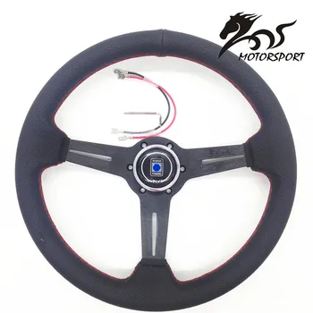 Steering Wheel /Leather Steering Wheel flat style Corn Racing 350mm Black Perf Leather with Red stitch
Steering Wheel /Leather Steering Wheel flat style Corn Racing 350mm Black Perf Leather with Red stitch