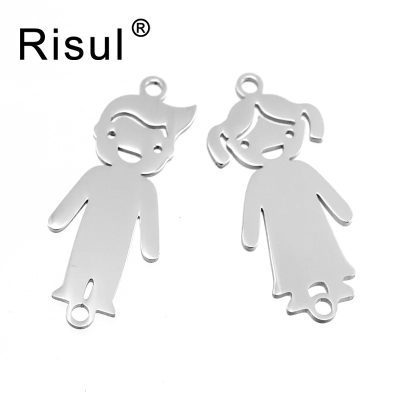 Risul Cute BOY Girl Charm pendant Stainless steel Customized for women girl bracelet connector Mirror polish wholesale 50pcs
Risul Cute BOY Girl Charm pendant Stainless steel Customized for women girl bracelet connector Mirror polish wholesale 50pcs