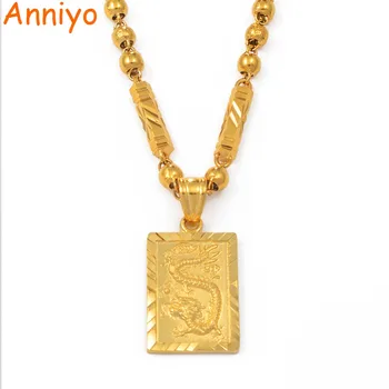 Anniyo Men's Dragon Pendant and Ball Beads Chain Necklaces Gold Color Jewelry for Father or Husband's Gift #006809P
Anniyo Men's Dragon Pendant and Ball Beads Chain Necklaces Gold Color Jewelry for Father or Husband's Gift #006809P