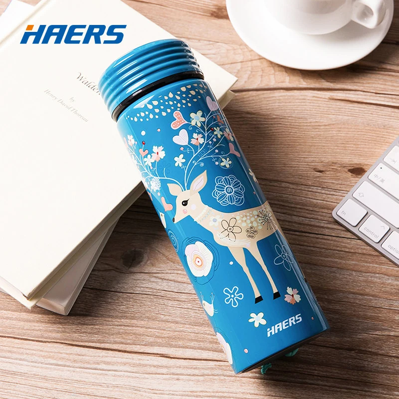 

Haers 400ml Thermos Bottle 304 Stainless Steel BPA Free Thermocup With Tea Infuser Fawn Woman Man Office Car Thermos