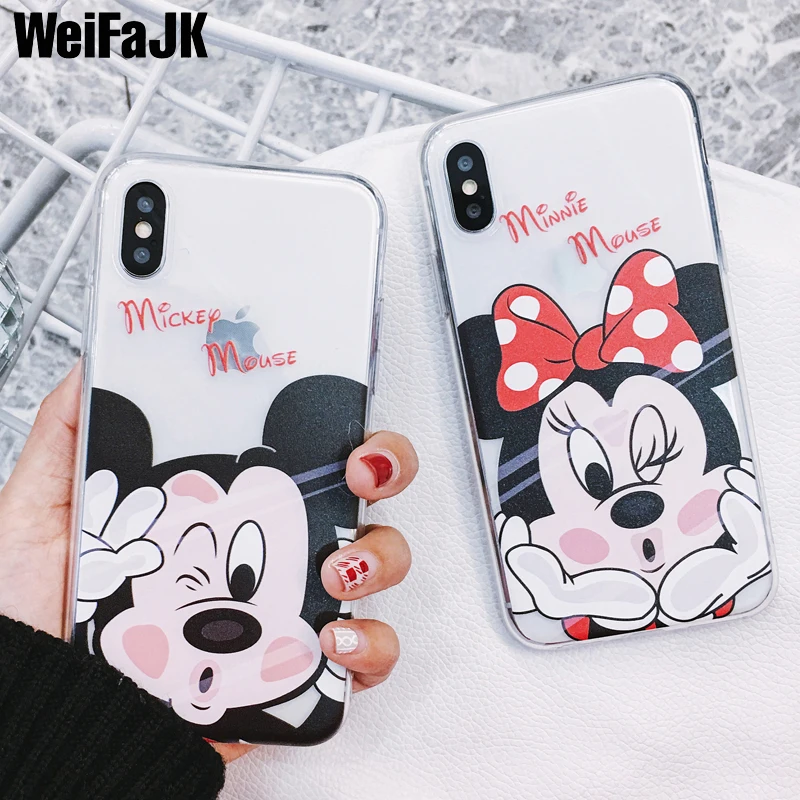 WeiFaJK Phone Case For iPhone 7 6 6s 5s Silicone Cases For iPhone 6 6s 7 8 Plus X Minnie Mickey Mouse Clear Soft TPU Back Cover
WeiFaJK Phone Case For iPhone 7 6 6s 5s Silicone Cases For iPhone 6 6s 7 8 Plus X Minnie Mickey Mouse Clear Soft TPU Back Cover
