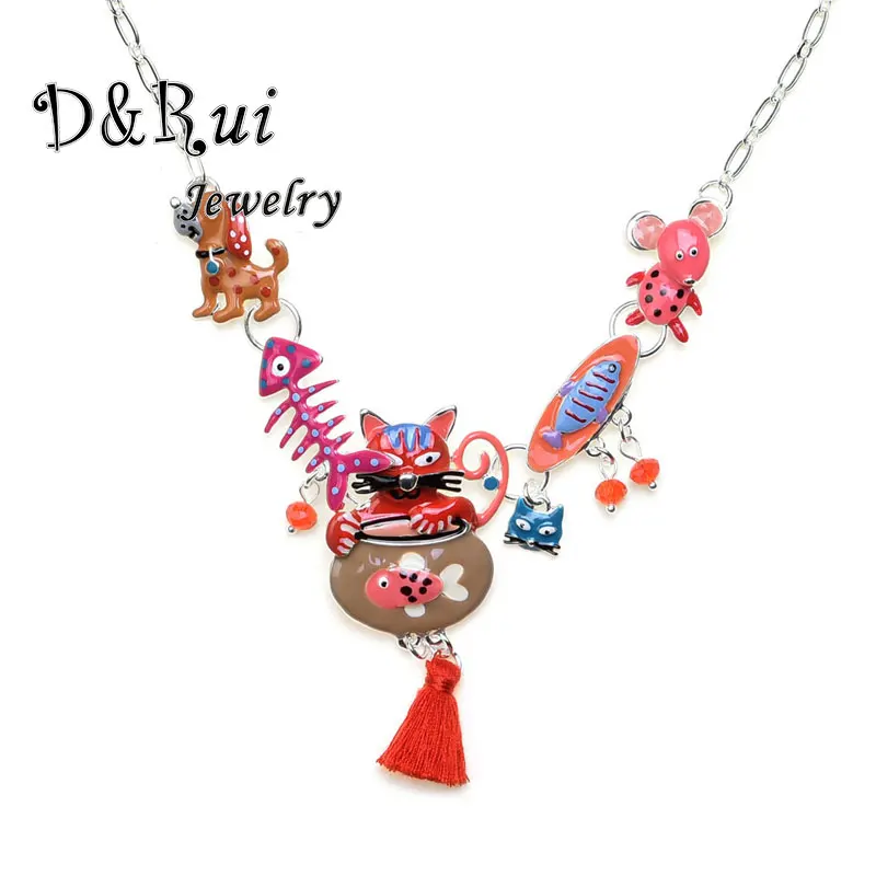 Fashion Woman Pendants Necklace Trendy Cat Dog Fish Bone Mouse Alloy Chain Necklace Women Clothes Accessories Choker Necklaces
Fashion Woman Pendants Necklace Trendy Cat Dog Fish Bone Mouse Alloy Chain Necklace Women Clothes Accessories Choker Necklaces