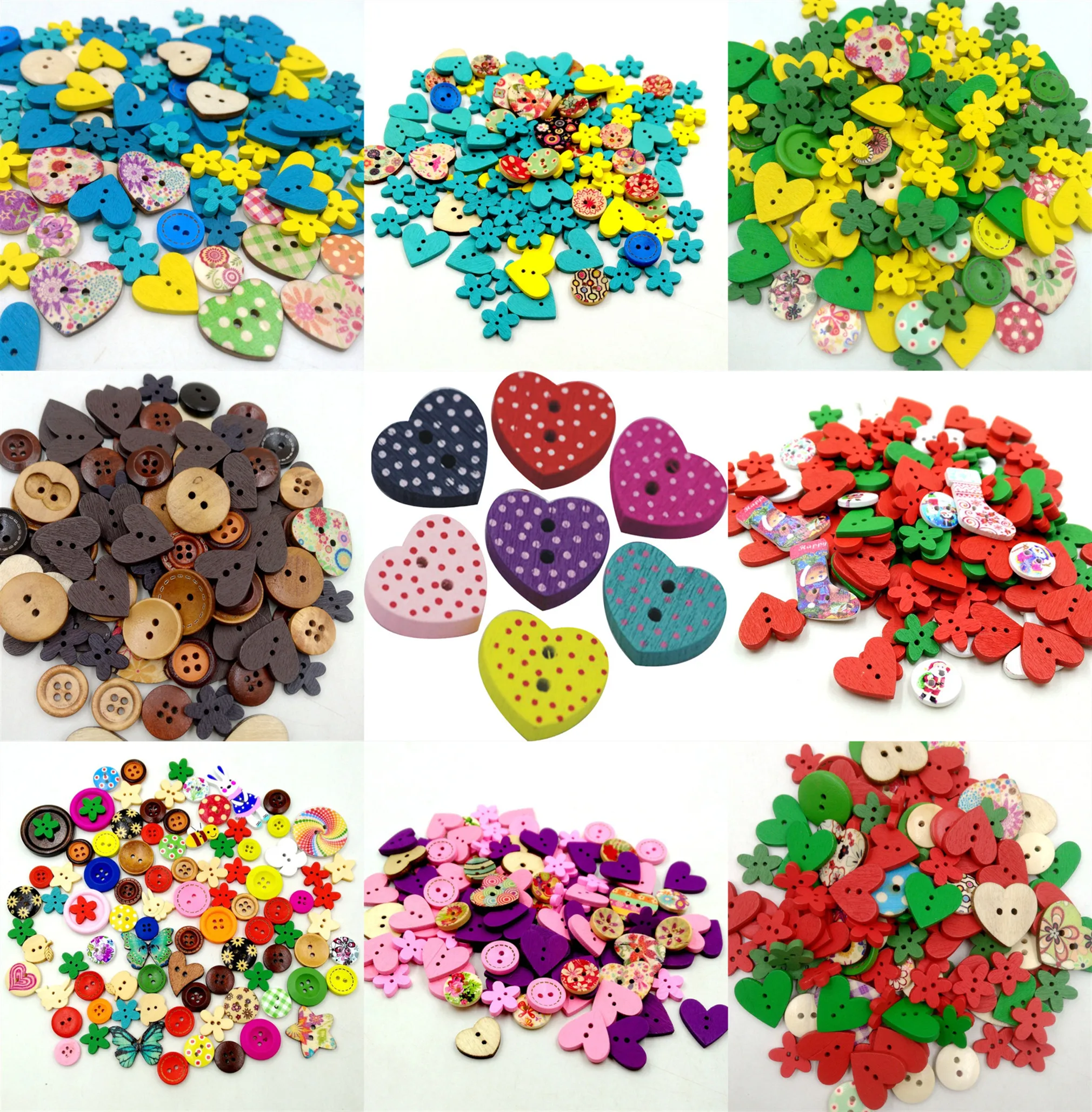 100pcs Christmas Wooden Buttons For Clothing Scrapbooking Decorative Mixed Color heart flower snow Buttons cut and paste craft
100pcs Christmas Wooden Buttons For Clothing Scrapbooking Decorative Mixed Color heart flower snow Buttons cut and paste craft