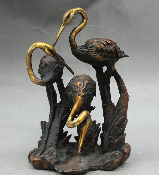 9" China Palace FengShui Bronze Gilt Longevity Bird 3 Red-crowned Crane Statue
9" China Palace FengShui Bronze Gilt Longevity Bird 3 Red-crowned Crane Statue