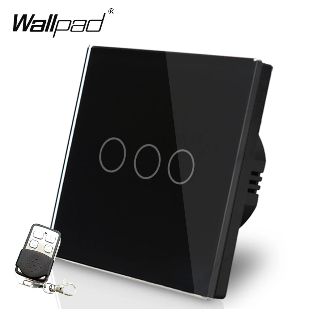 110-220V EU UK Wallpad Black Glass Touch LED Indicator 3 Gang 2 Way RF433 Smart Remote Control Light Intermediate Switches
110-220V EU UK Wallpad Black Glass Touch LED Indicator 3 Gang 2 Way RF433 Smart Remote Control Light Intermediate Switches