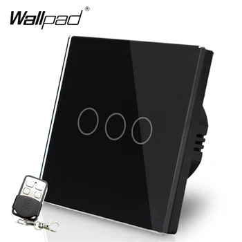 110-220V EU UK Wallpad Black Glass Touch LED Indicator 3 Gang 2 Way RF433 Smart Remote Control Light Intermediate Switches
110-220V EU UK Wallpad Black Glass Touch LED Indicator 3 Gang 2 Way RF433 Smart Remote Control Light Intermediate Switches