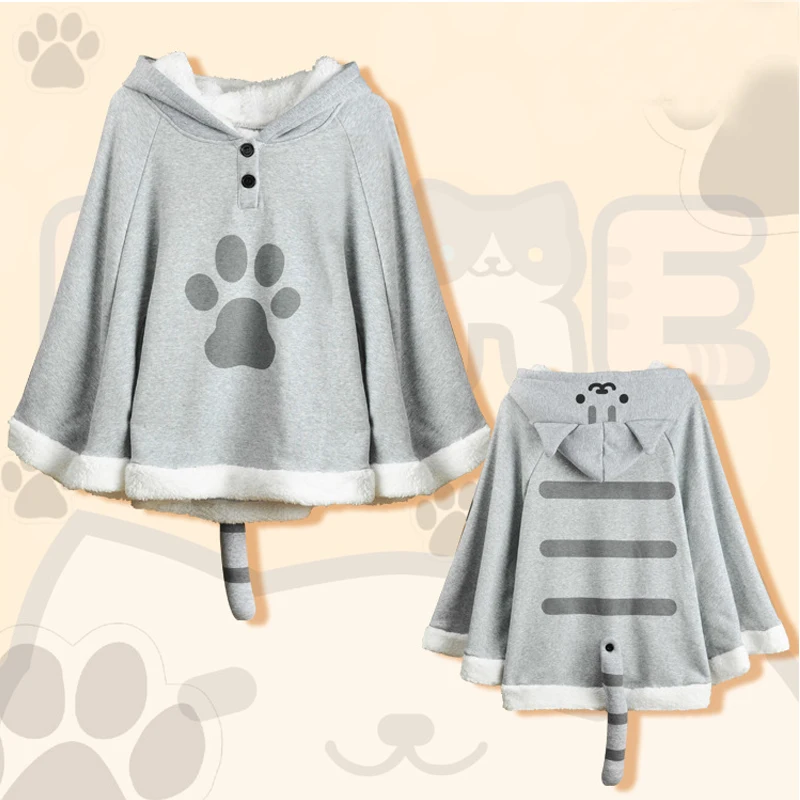 Game Neko Atsume Cartoon Cat Fleece Cloak Cape Hoodies Autumn Winter Warm Coat Sweatshirts Pullover Cosplay Costume Accessories
Game Neko Atsume Cartoon Cat Fleece Cloak Cape Hoodies Autumn Winter Warm Coat Sweatshirts Pullover Cosplay Costume Accessories