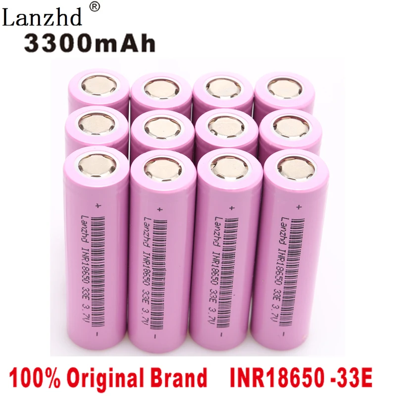 12PCS 18650 3300mah New Original INR18650 33E Rechargeable Li-ion battery for Flashlight batteries Lithium 3.7V real capacity
12PCS 18650 3300mah New Original INR18650 33E Rechargeable Li-ion battery for Flashlight batteries Lithium 3.7V real capacity