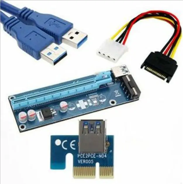 5pcs Riser pci-e 1x to 16x mining special adapter Extender Riser Adapter Card SATA 15 pin Male to 6 pin Power Cable USB3.0
5pcs Riser pci-e 1x to 16x mining special adapter Extender Riser Adapter Card SATA 15 pin Male to 6 pin Power Cable USB3.0